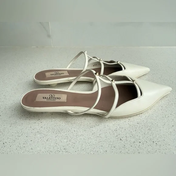 VALENTINO GARAVANI Rockstud Wispy 20 Leather Mules Size EU 37.5 US 7.5 - Picture 4 of 9